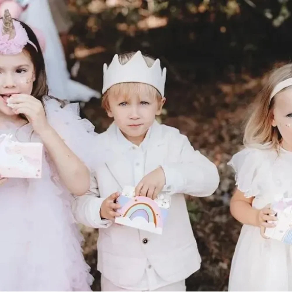 Castle, Unicorn, and Rainbow snack boxes